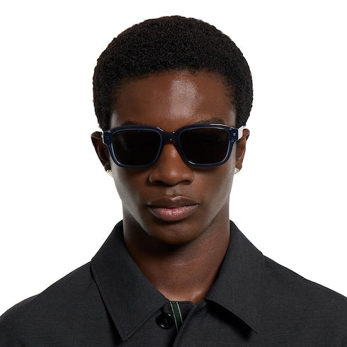 Square frame sunglasses - transparent blue