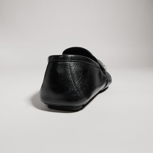 Men's driver with Double G - black leather