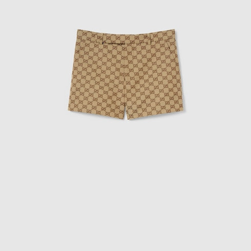 GG canvas short - camel and ebony