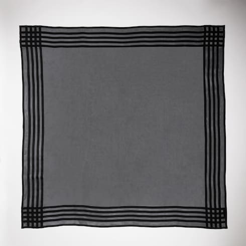 Lightweight silk jacquard shawl - black
