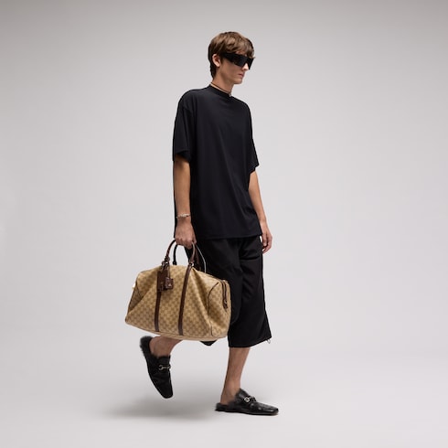 Gucci Essence Classic medium duffle bag - sand and brown GG canvas