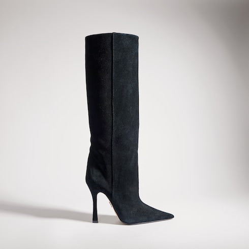 Women's stiletto boot - black suede