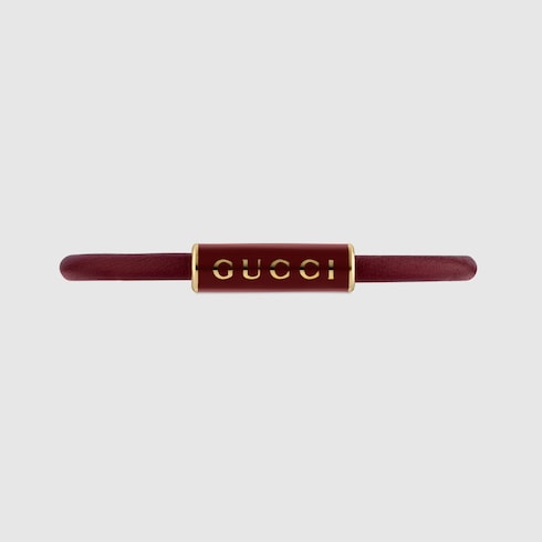 Bracelet with enamel Gucci - Rosso Ancora red leather