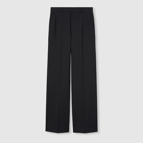 Wool pants with logo - dark grey