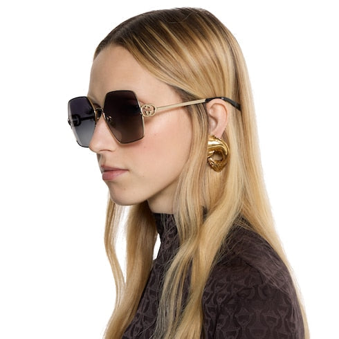 Oval frame sunglasses - gold