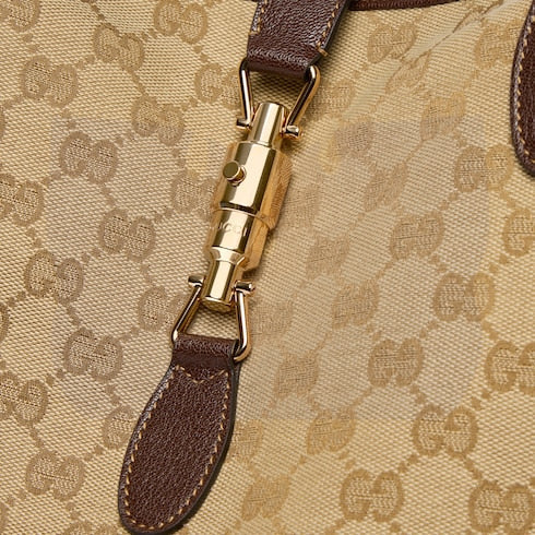 Gucci Jackie large tote bag - sand and brown GG canvas