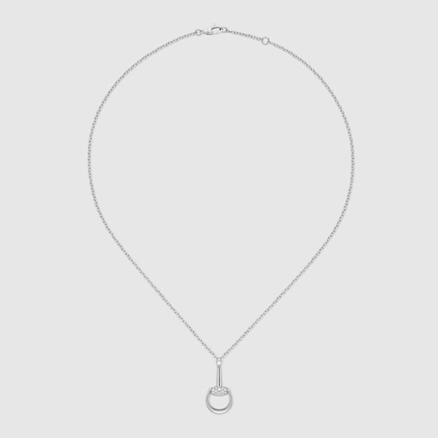 Gucci Horsebit diamond 18k pendant necklace - 18k white gold