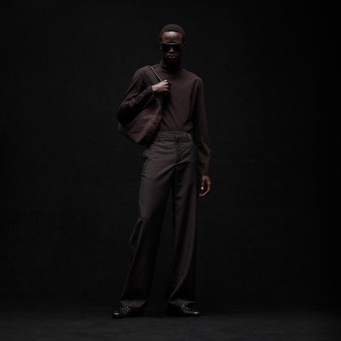 Cotton poplin shirt - dark brown