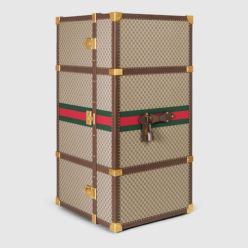 Gucci Savoy maxi rigid shoe trunk - beige and ebony GG Supreme