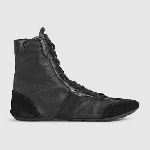 Women's Flex high-top sneaker - black leather