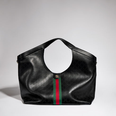 Gucci Giglio large tote bag - black GG leather