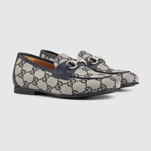Children's GG loafer - beige and blue GG canvas