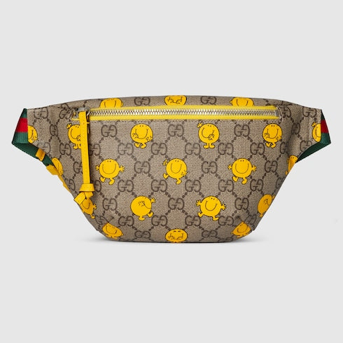Children's belt bag with print - beige and brown GG Supreme
