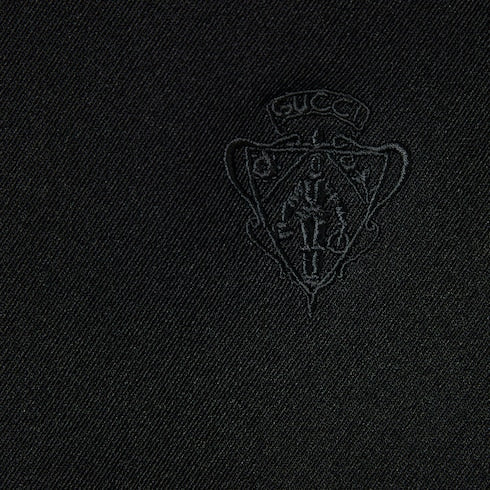 Stretch nylon gabardine zip jacket - black