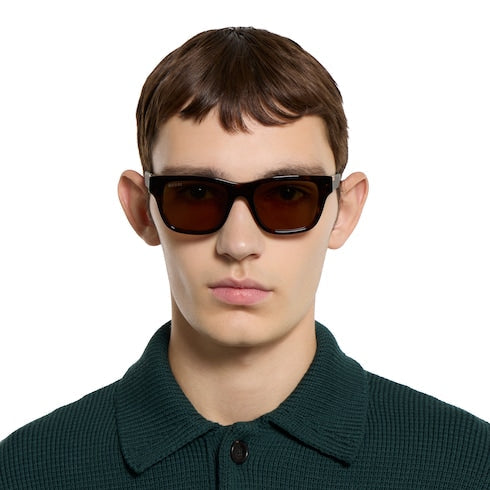 Square frame sunglasses - dark brown tortoiseshell