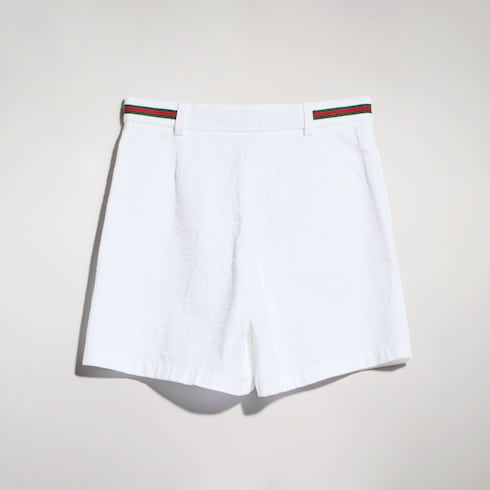 Children's crinkle cotton shorts - white