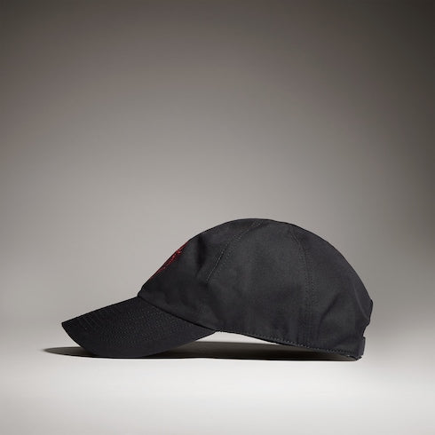 Cotton baseball hat with embroidery - black