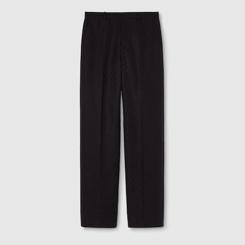 GG cotton canvas pants - black