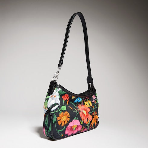 Gossip small shoulder bag - black and multicolor nylon