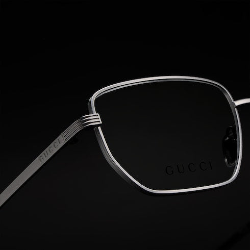 Rectangular optical frame - ruthenium-toned