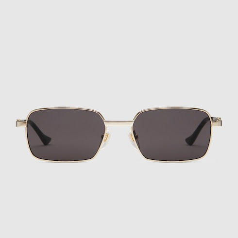 Rectangular-frame sunglasses - yellow gold-toned metal