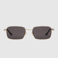 Rectangular-frame sunglasses - yellow gold-toned metal