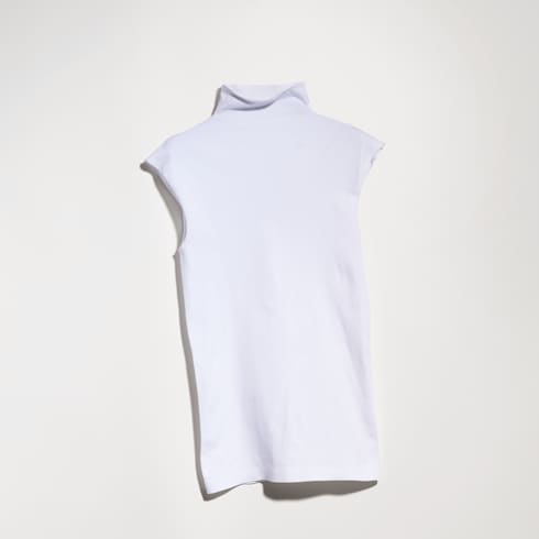 Seamless stretch nylon jersey top - white