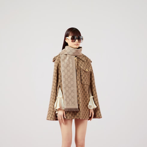 GG wool scarf - light brown