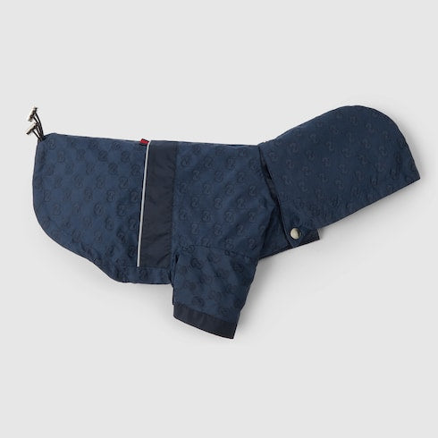 GG nylon pet rain coat - navy blue