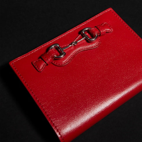Small wallet with Horsebit - bright red leather