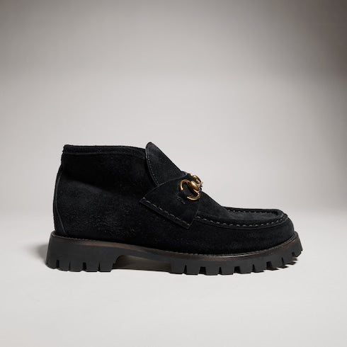 Women's ankle boot with Horsebit - black suede