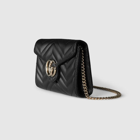 GG Marmont wallet on chain - black leather