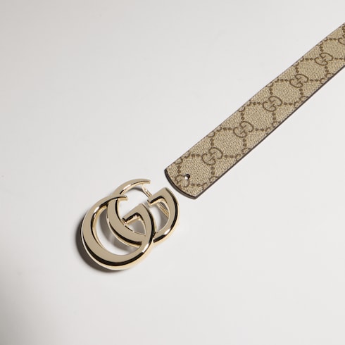 Reversible GG Marmont belt - beige Supreme and ivory leather