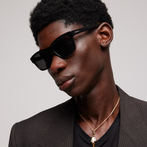 Rectangular-frame sunglasses - black