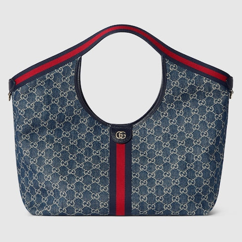 Gucci Giglio large tote bag - blue and white GG denim