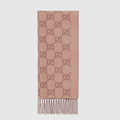 GG cashmere lamé shawl - dark brown and beige