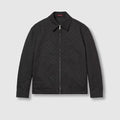 Reversible nylon and GG canvas jacket - black, beige and ebony