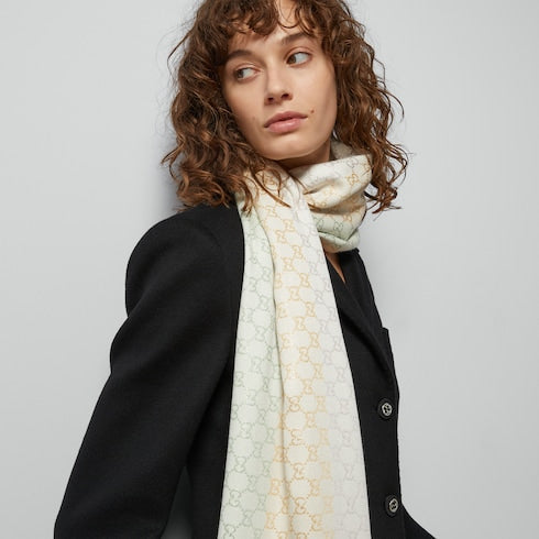 GG jacquard shawl - Pastel