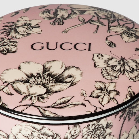 Gucci Flora Sketch print round box - pink and ivory porcelain