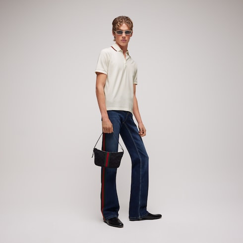 Cotton jersey piquet polo shirt - white