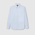 Striped cotton poplin shirt - white and light blue