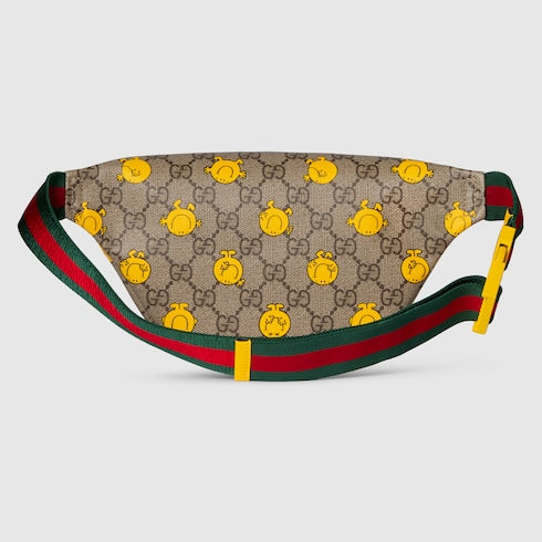 Children's belt bag with print - beige and brown GG Supreme