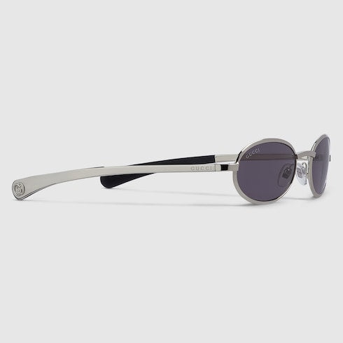 Oval frame sunglasses - silver-toned