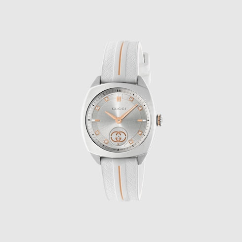 Gucci Interlocking watch, 29mm - white rubber