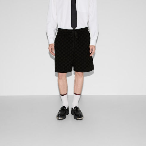 Printed jersey basketball shorts - black