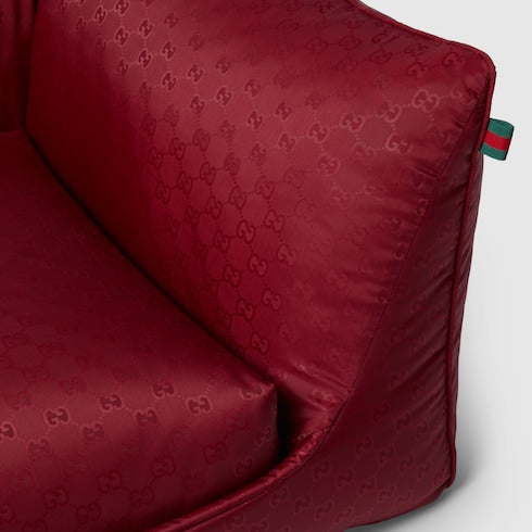 Small GG nylon pet bed - Rosso Ancora red