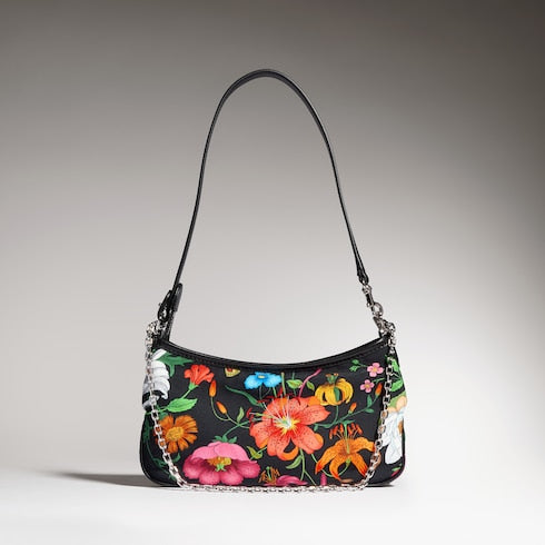Gossip small shoulder bag - black and multicolor nylon