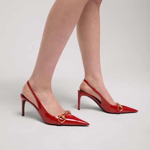Women's Donna slingback pump - red patent leather