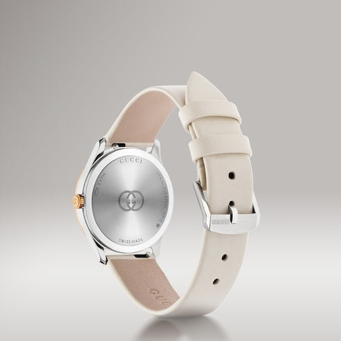 G-Timeless watch, 29mm - white leather