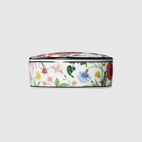 Gucci Flora print round box - multicolor porcelain